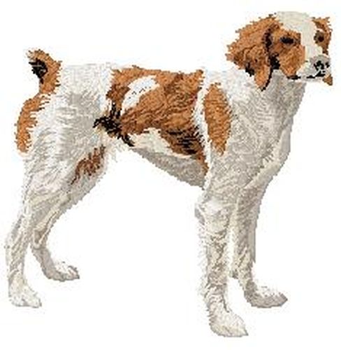 Brittany Dog Embroidered Patch 3.3" Tall