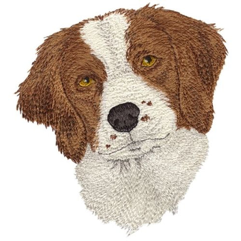 Brittany Dog Embroidered Patch 4.9" x 5.4"
