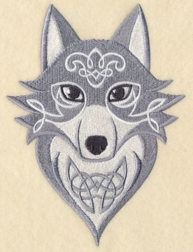 Celtic Wolf, Wolves Embroidered Patch
