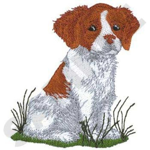 Brittany Puppy Embroidered Patch 2.6" x 3"