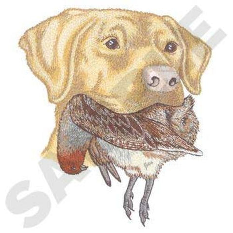 Labrador Dog With Partridge Bird, Embroidered Patch 6.5" x 7.5"
