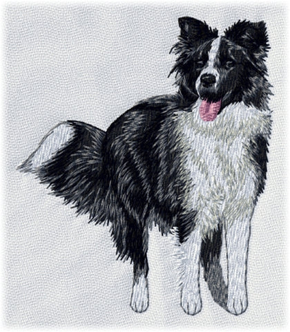 Border Collie Embroidered Patch (3.7 Inches Tall)