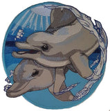 Dolphins Embroidered Patch 8" x 8"