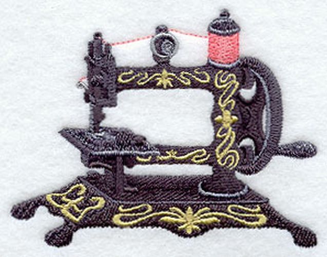 Antique Sewing Machine Embroidered Patch 3.8 x 3