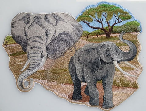 Elephants Elephant Spirit Embroidered Patch 11" x 8.4"