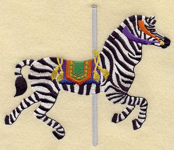 Zebra Carousel Embroidered Patch