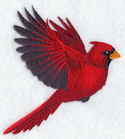 Cardinal Bird Flying Embroidered Patch