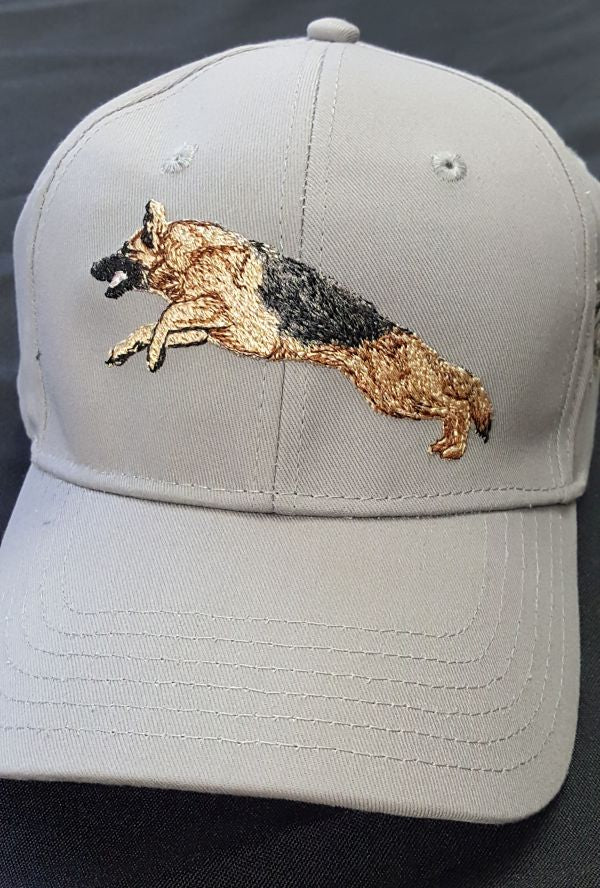 German Shepherd Dog Jumping, Embroidered Hat