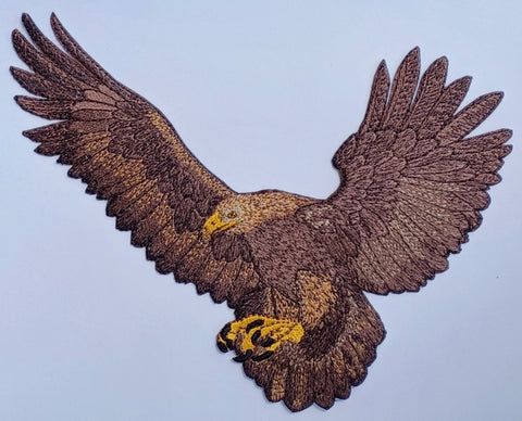 Golden Eagle (582) Embroidered Patch  9.6" x 6.9" Free USA Shipping
