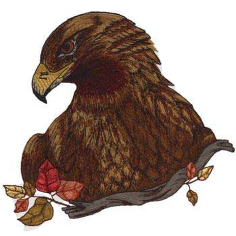 Golden Eagle Head Embroidered Patch 7" x 6.6" Free USA Shipping