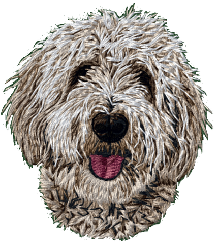 Goldendoodle Labradoodle Dog #2 Cream Colored Embroidered Patch 3" Free USA Shipping