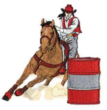 Barrel Racer Embroidered Patch 9"x 7.8" Free USA Shipping