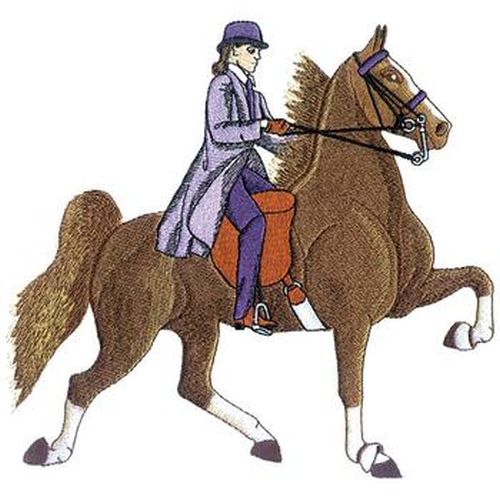 Saddlebred, & Rider, Horse Embroidered Patch Approx Size 8.9" x 8.2"