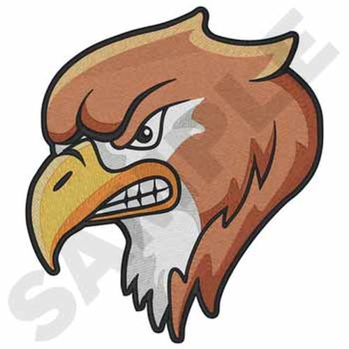 Hawk, Sports, Mascot, Embroidered Patch 5" x 5.6"