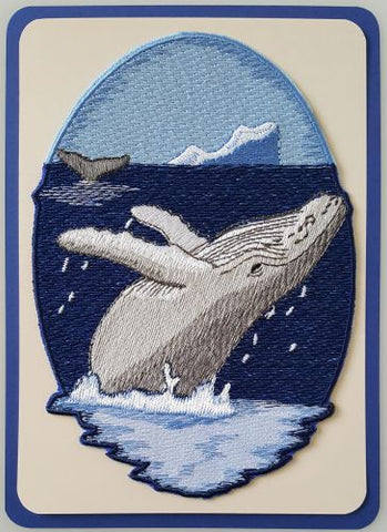 Whale Humpback Embroidered Patch 4.9"x 6.9" Free USA Shipping