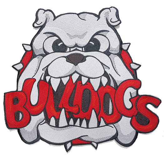 Bulldogs Mascot Sports Embroidered Patch Large 12" Wide by 11" Tall All Colors Free USA Shipping