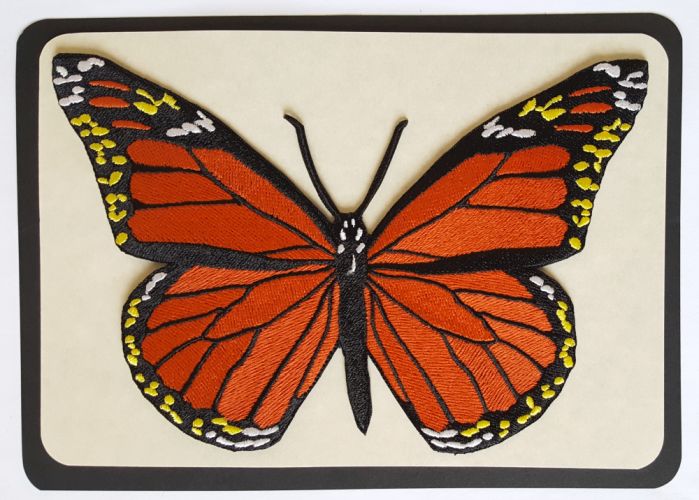 Monarch Butterfly Embroidered Patch 7"x 4.6"