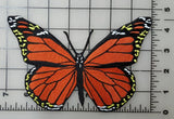 Monarch Butterfly Embroidered Patch 7"x 4.6"