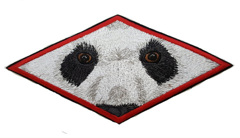 Panda Bear Eyes Embroidered Patch 7.5 x 3.6