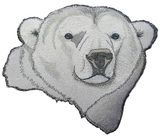 Polar Bear Embroidered Patch 7.9" x 7.2" FREE USA SHIPPING