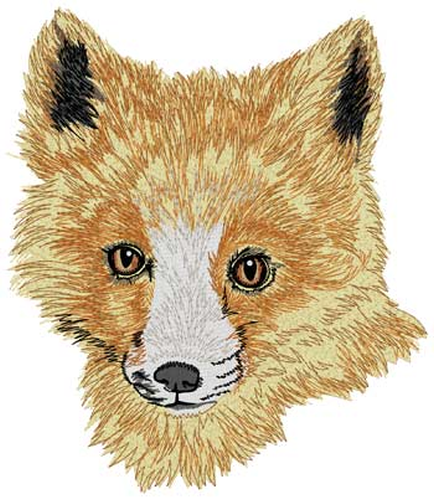 Red Fox Kit Embroidered Patch 5.9" x 6.8" Free USA Shipping