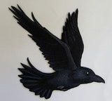 Raven Crow Flying Bird Corvus Embroidered Patch 4.8"x 5"