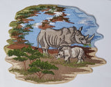 Rhino, Rhinoceros Embroidered Patch 9" x 6.9"