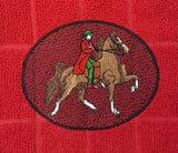 Saddlebred Horse & Rider Embroidered Hand Towels