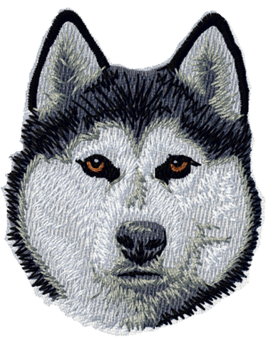 Siberian Husky Dog Embroidered Patch  3"