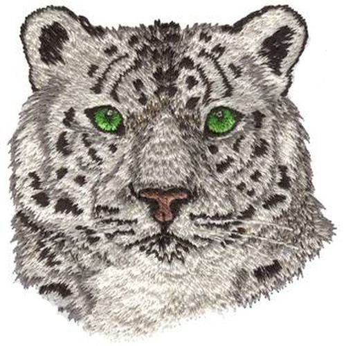 Snow Leopard Embroidered Patch 3", Iron or Sew on FREE USA SHIPPING