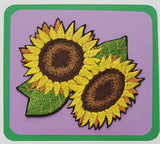 Sunflower Embroidered Patch 4" x 4.5" Free USA Shipping