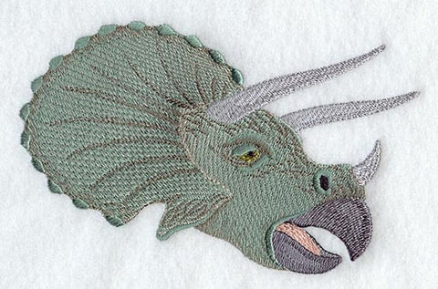 Dinosaur Triceratops Head Embroidered Patch