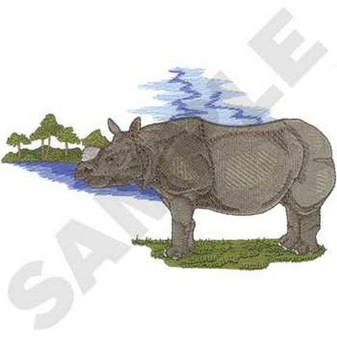 Rhino, Rhinoceros Embroidered Patch 8.1" x 4.9"