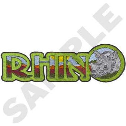 Rhino, Rhinoceros Embroidered Patch 7.9" x 2.5"