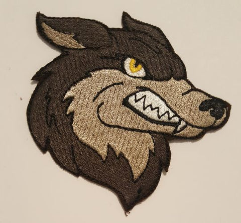 Wolf, Wolves, Sports, Mascots, Embroidered Patch 3"x 2.9"