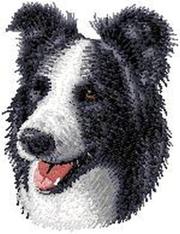 Border Collie Embroidered Patch 2.9"