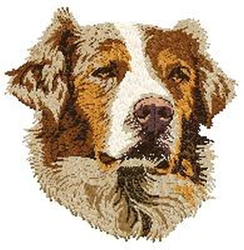 Australian Shepherd, Aussie Dog, Embroidered Patch (2.6 Inches Tall)