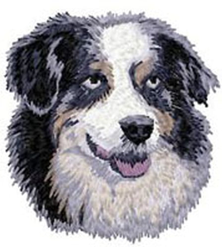 Australian Shepherd, Aussie Dog, Embroidered Patch (2.8 Inches Tall)