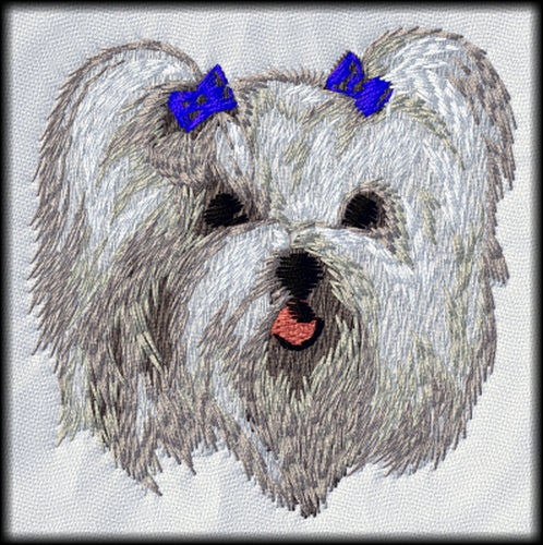 Maltese Dog Embroidered Patch (2.8 Inches Tall)