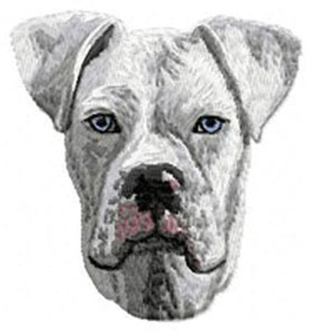Boxer Dog, White Embroidered Patch comes in 2" 3" and 4" sizes
