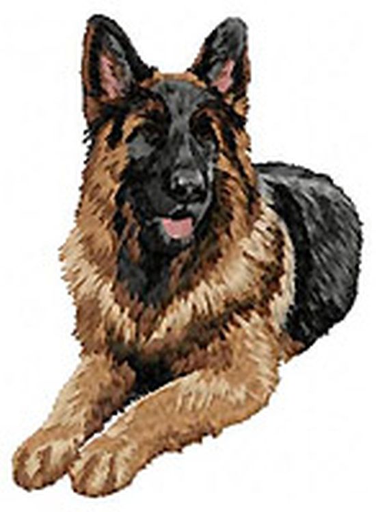 German Shepherd Embroidered Patch 3.7"