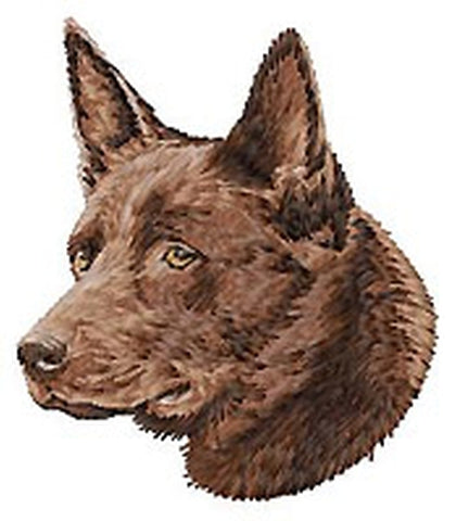 Australian Kelpie Dog (Red) Embroidered Patch (3.1 Inches Tall)