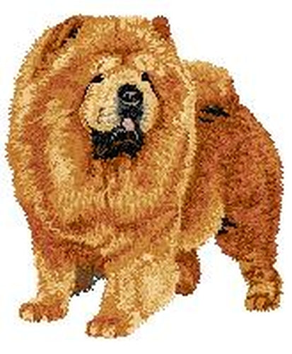 Chow Chow Dog (Full Body) Embroidered Patch (3.7 Inches Tall)