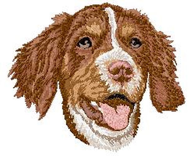 Brittany Dog Embroidered Patch 2.9" tall