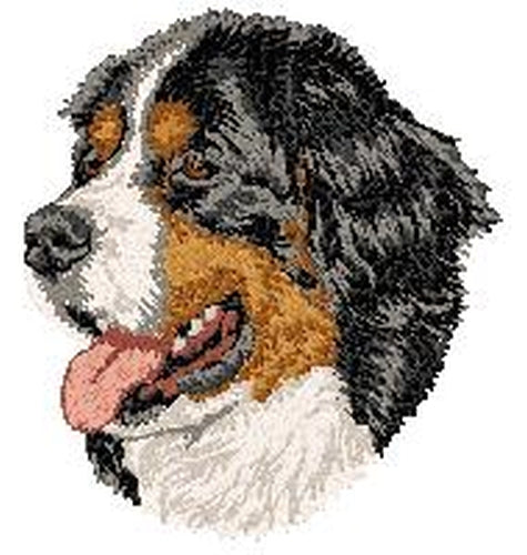 Bernese Mountain Dog Embroidered Patch (3.0 Inches Tall)
