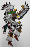 Eagle Dancer, Eagle Kachina Embroidered Patch 10.5" x 6.9" FREE USA SHIPPING