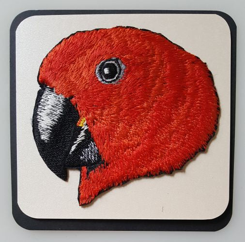 Eclectus Parrot Head Female Embroidered Patch