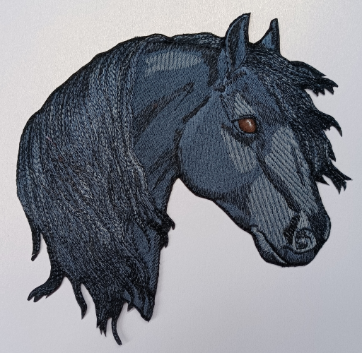 Friesian Horse Head Embroidered Patch