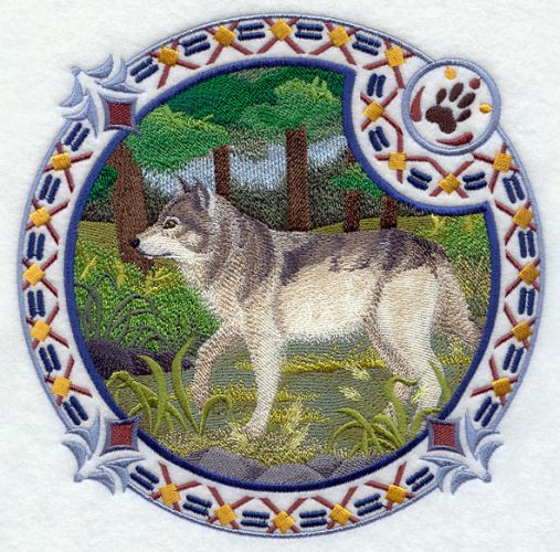 Wolf, Wolves Embroidered Patch 7.8"x7.8"