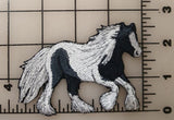 Gypsy Vanner Horse Embroidered Patch 3.4" x 2.4"